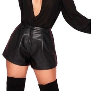 House of Cb Pandora Vegan Leather Shorts